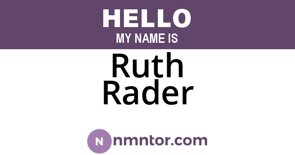 Ruth Rader
