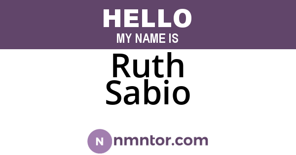 Ruth Sabio