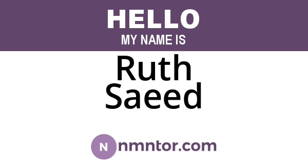 Ruth Saeed