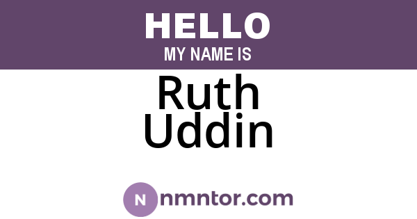 Ruth Uddin