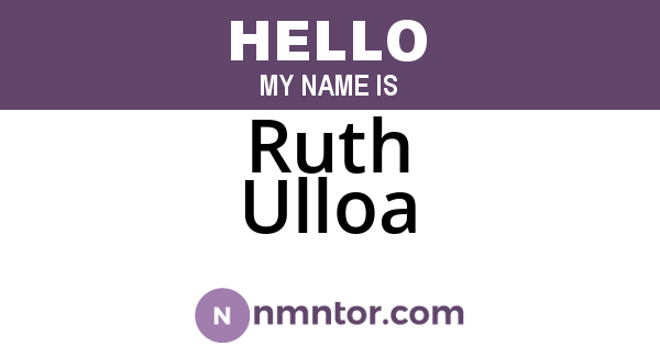 Ruth Ulloa