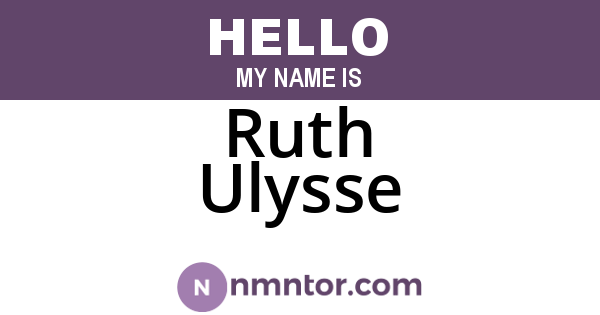 Ruth Ulysse