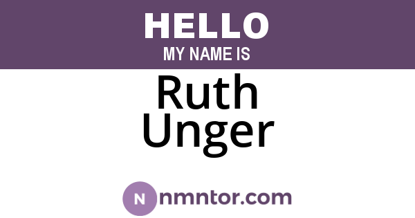 Ruth Unger