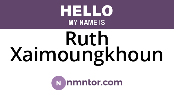 Ruth Xaimoungkhoun