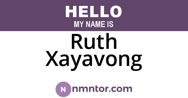 Ruth Xayavong