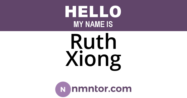 Ruth Xiong