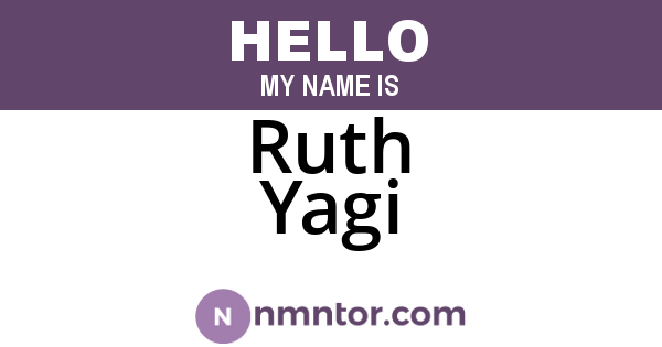 Ruth Yagi