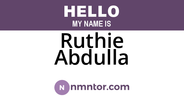 Ruthie Abdulla