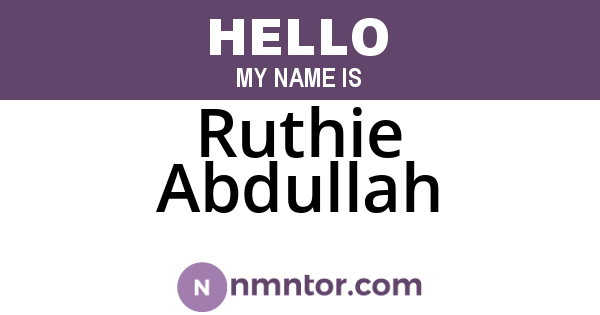 Ruthie Abdullah