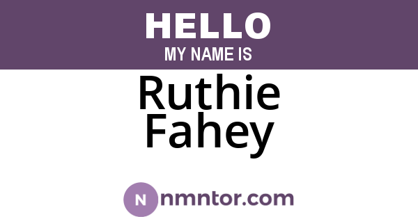 Ruthie Fahey