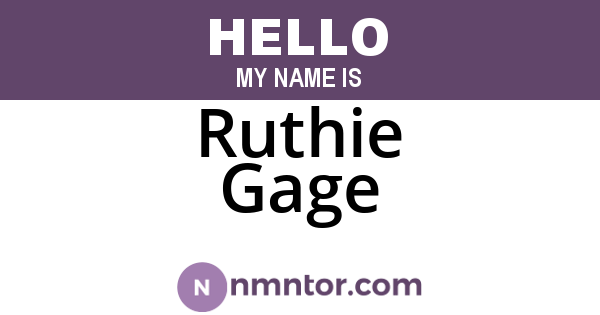 Ruthie Gage