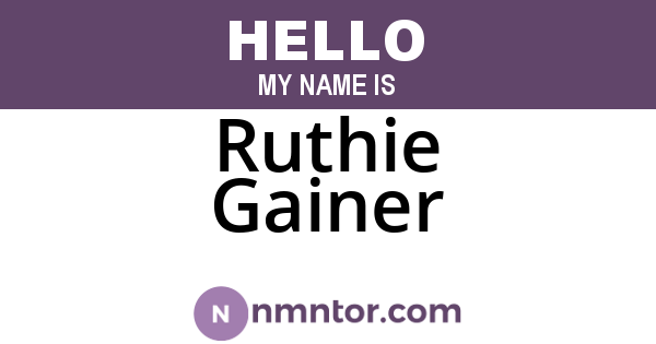 Ruthie Gainer