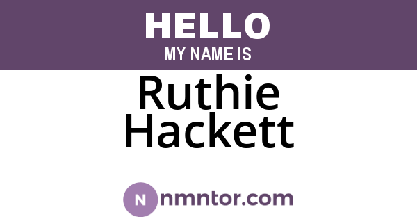 Ruthie Hackett
