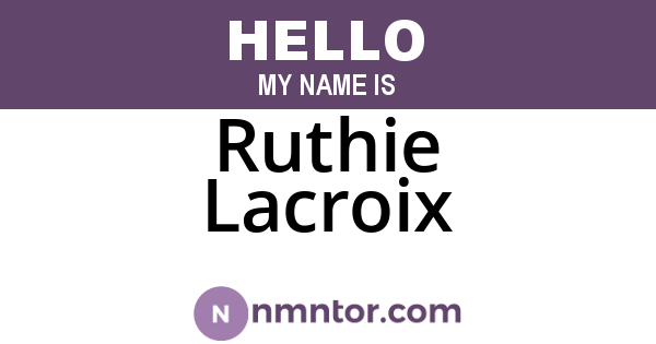 Ruthie Lacroix