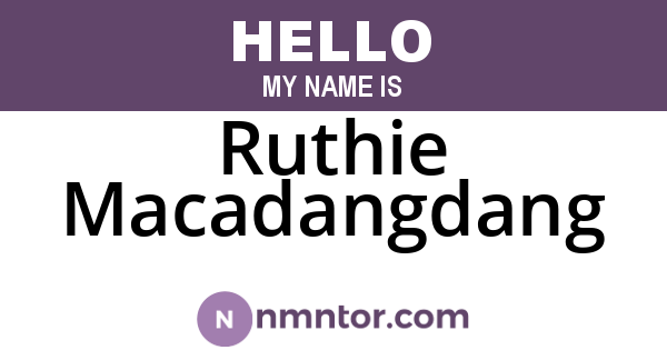 Ruthie Macadangdang