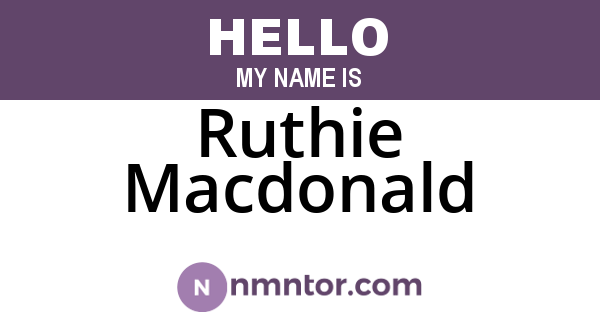 Ruthie Macdonald