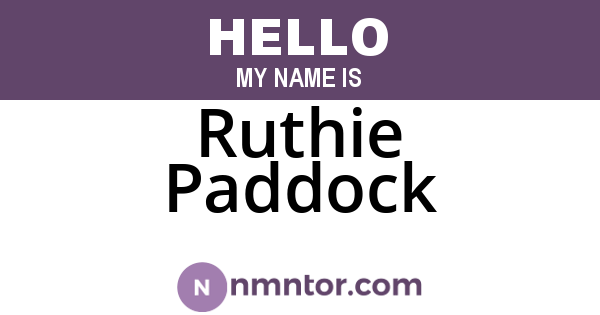 Ruthie Paddock