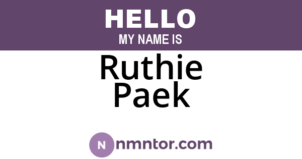 Ruthie Paek