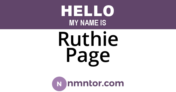 Ruthie Page