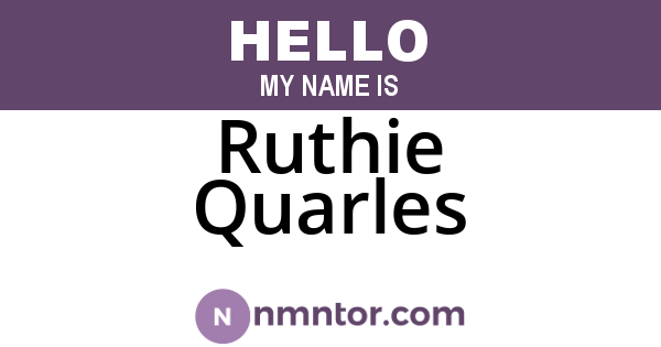 Ruthie Quarles
