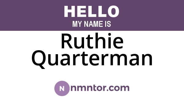 Ruthie Quarterman