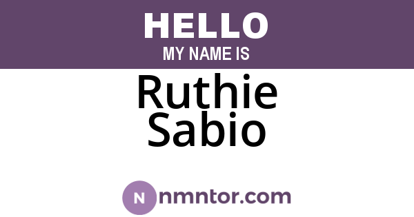Ruthie Sabio