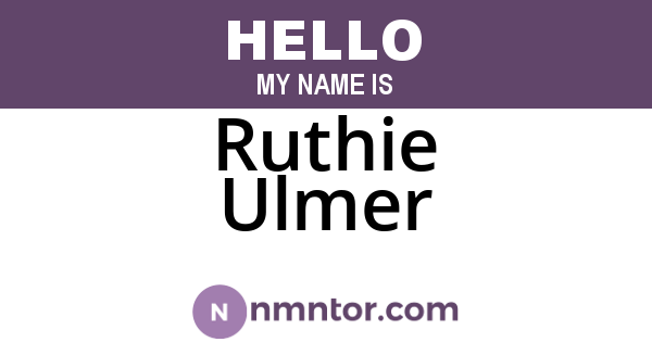 Ruthie Ulmer