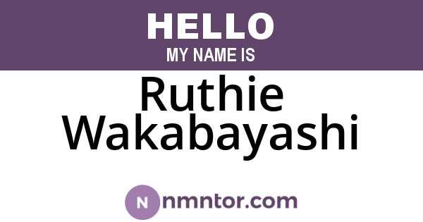 Ruthie Wakabayashi