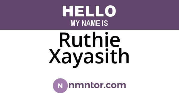 Ruthie Xayasith