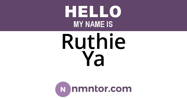 Ruthie Ya