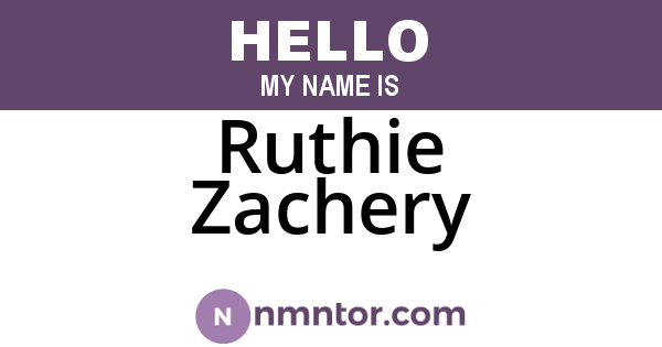 Ruthie Zachery