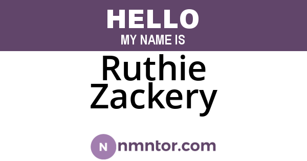 Ruthie Zackery