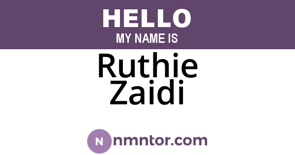 Ruthie Zaidi