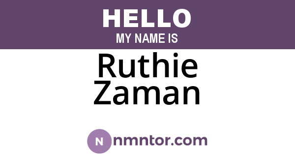 Ruthie Zaman