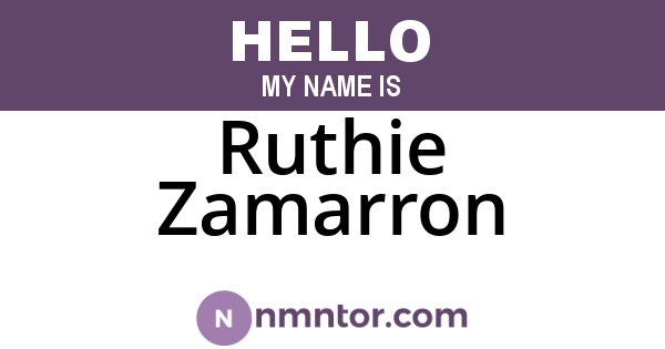 Ruthie Zamarron