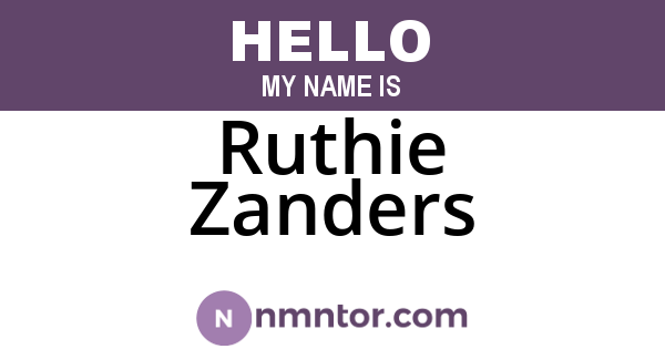 Ruthie Zanders