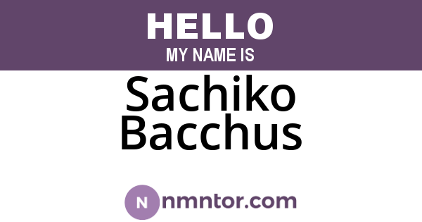 Sachiko Bacchus