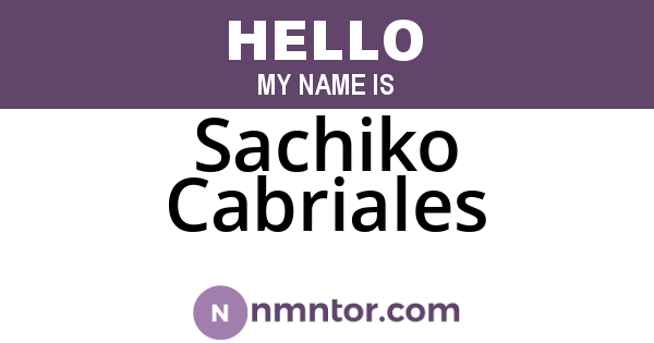 Sachiko Cabriales