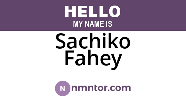 Sachiko Fahey
