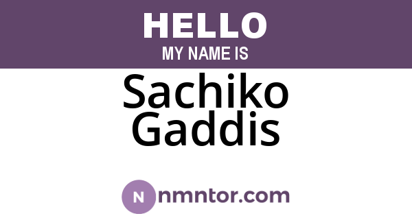 Sachiko Gaddis