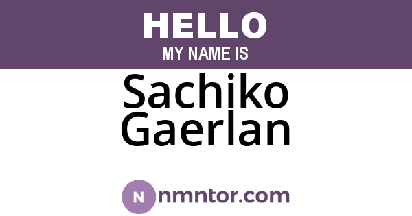 Sachiko Gaerlan