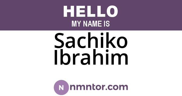 Sachiko Ibrahim