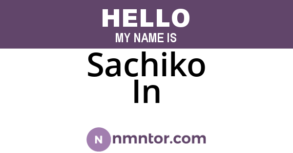 Sachiko In
