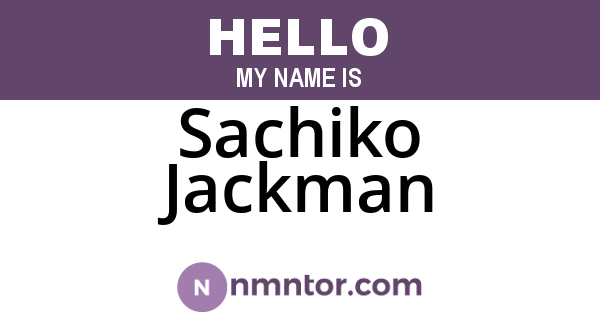 Sachiko Jackman