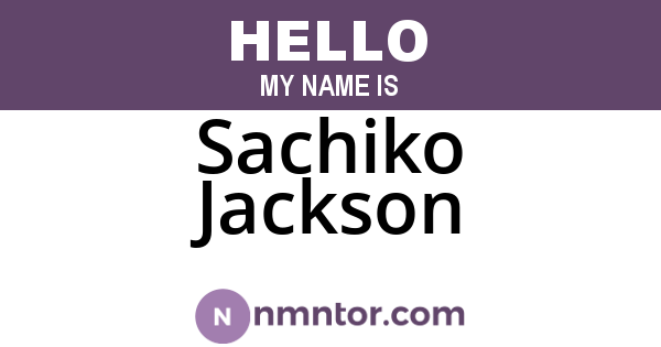Sachiko Jackson