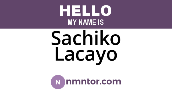Sachiko Lacayo