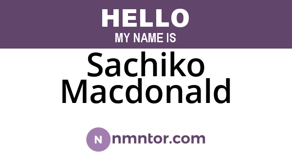 Sachiko Macdonald