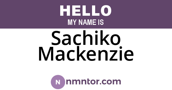 Sachiko Mackenzie
