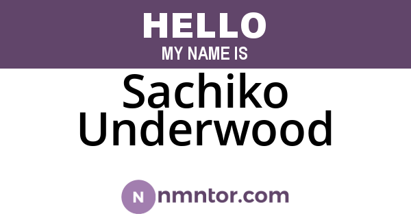Sachiko Underwood