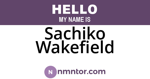 Sachiko Wakefield